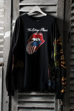 CHANGES VINTAGE REMAKE MULTI PANEL BAND LONG SLEEVE TEE (BLACK #A)