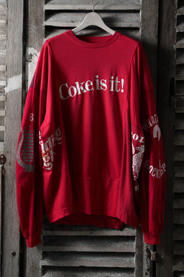 CHANGES VINTAGE REMAKE QUARTET PANEL LONG SLEEVE TEE (RED #Coke)