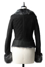 Load image into Gallery viewer, A.F ARTEFACT SHEEP SHEARLING COMBI JACKET (MOUTON + QUILTING LINER) / LADIES (BLACK x GREY)