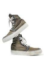 Load image into Gallery viewer, incarnation HIGH CUT BB-1 SNEAKER / HORSE COMBI LEATHER PIECE DYED (ECRU x ECRU REVERSE)