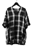 _vital exclusive minimal tunica tops / linen-plaid (BLACK x WHITE)