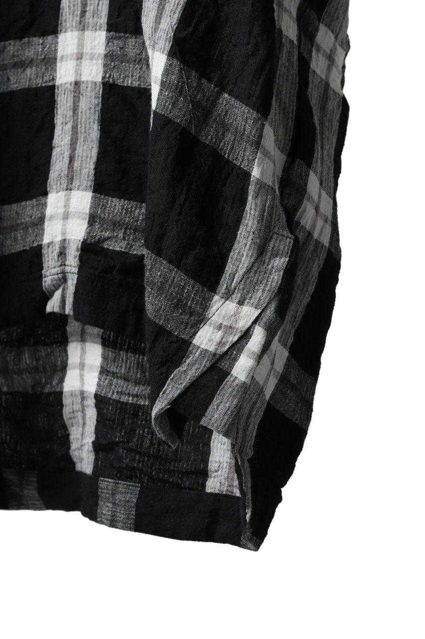 _vital exclusive minimal tunica tops / linen-plaid (BLACK x WHITE)