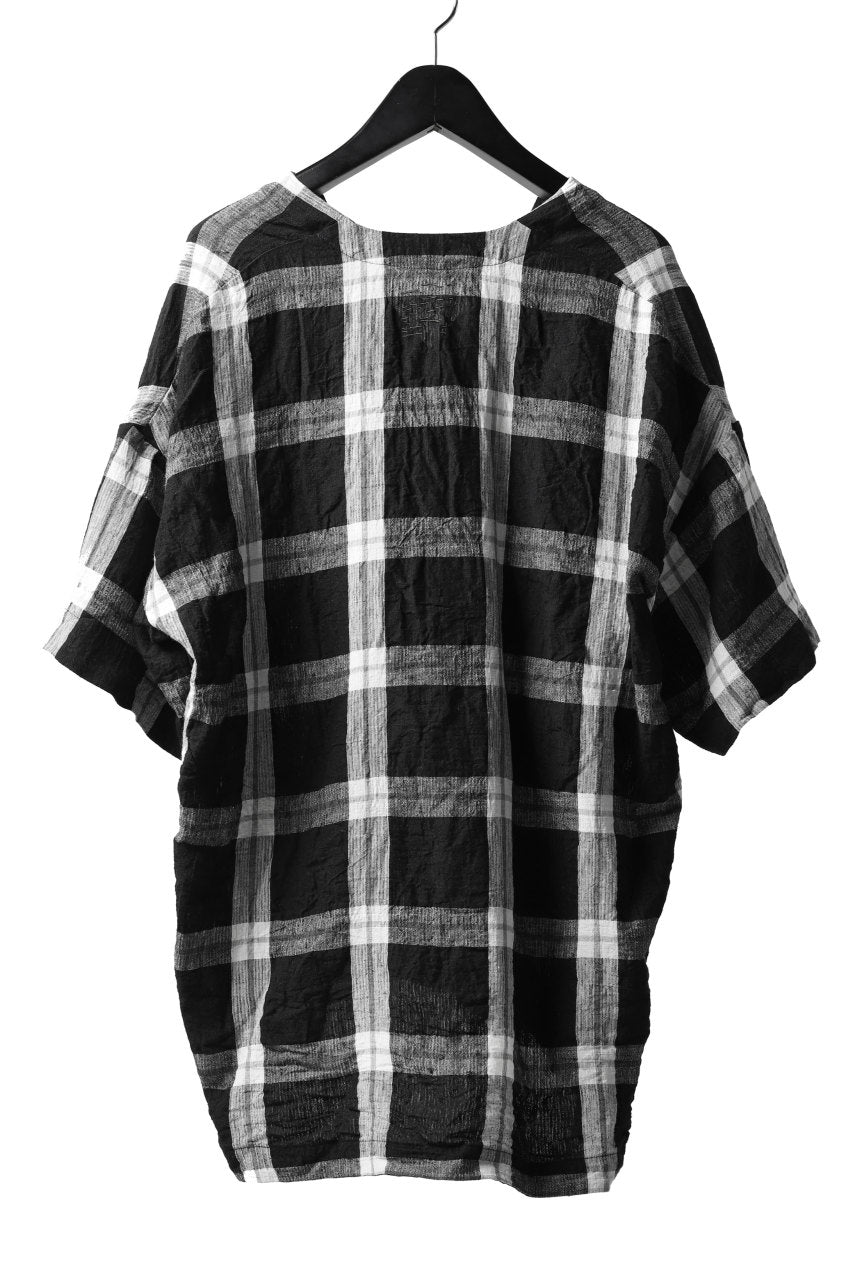 _vital exclusive minimal tunica tops / linen-plaid (BLACK x WHITE)