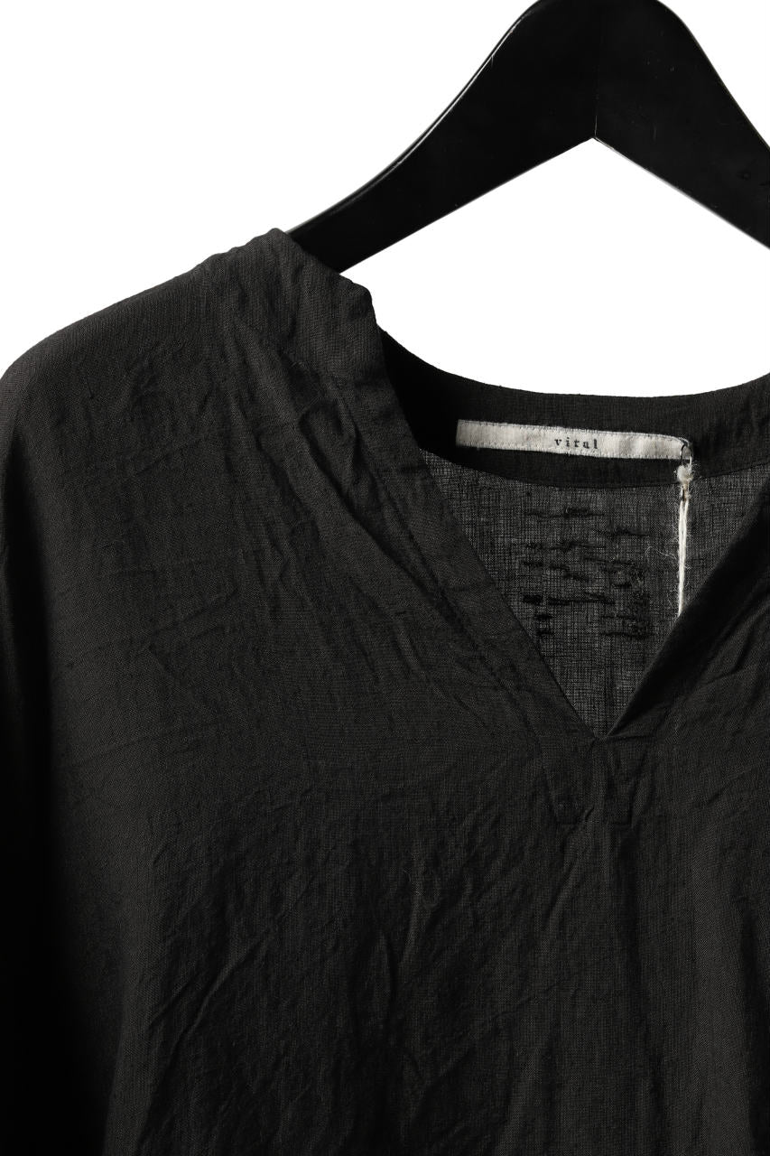 _vital minimal tunica tops / linen (BLACK)