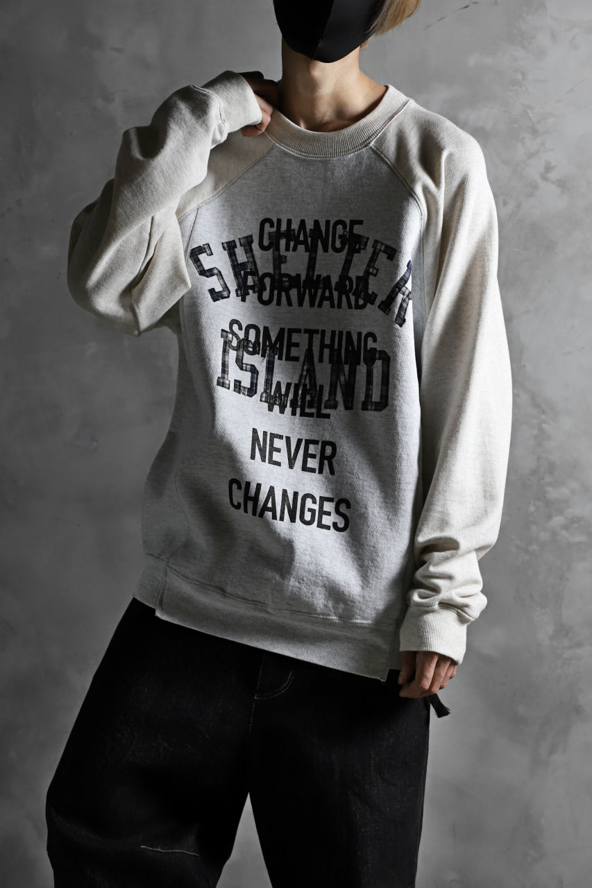 CHANGES VINTAGE REMAKE RAGLAN-DOLMAN SLEEVE SWEAT SHIRT (GREY x BEIGE)