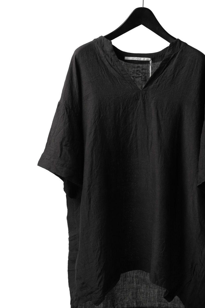 _vital minimal tunica tops / linen (BLACK)