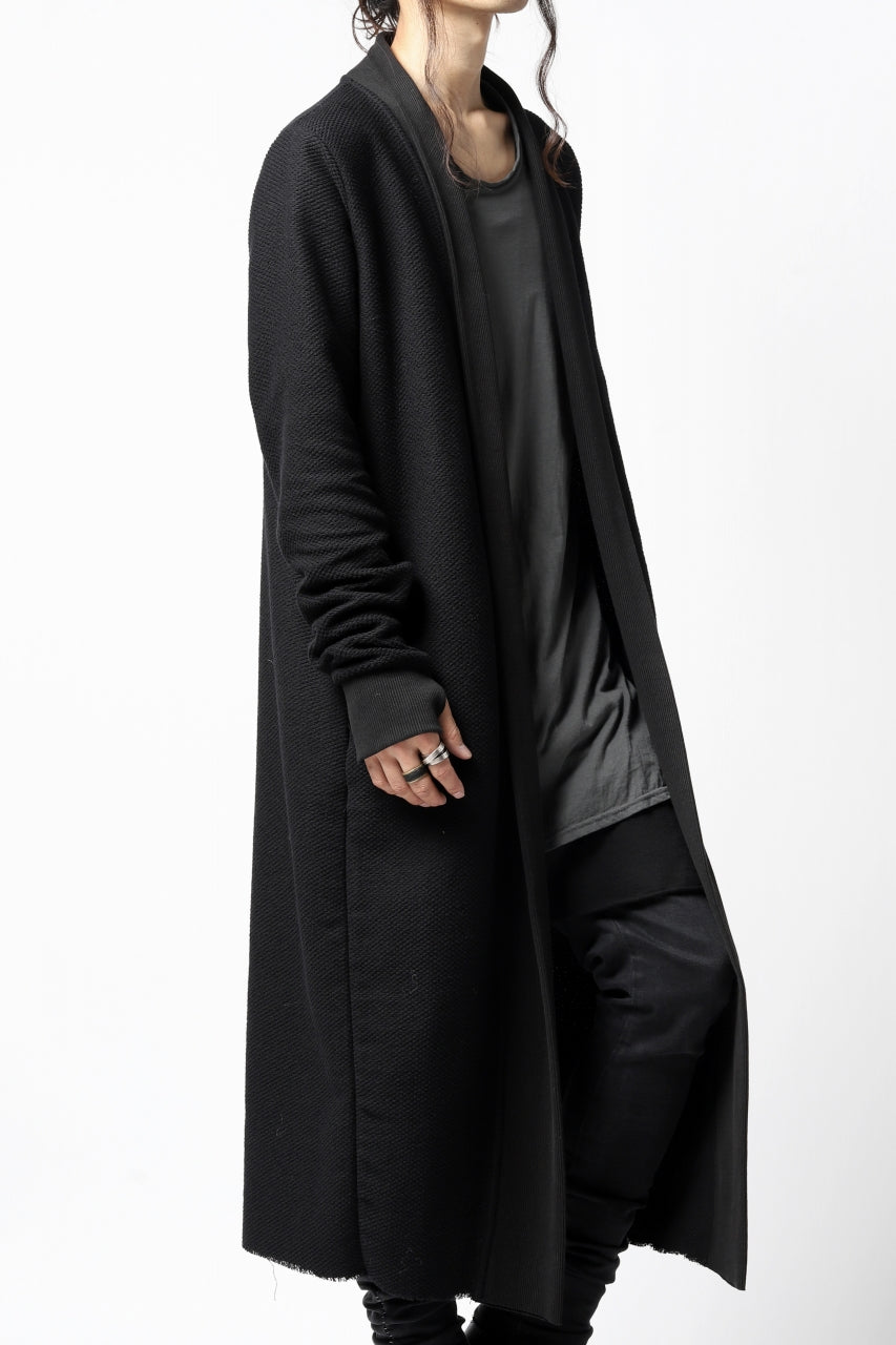 画像をギャラリービューアに読み込む, thomkrom LONG CARDIGAN JACKET / HEAVY WAFFLE JERSEY (BLACK)