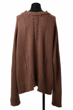 画像をギャラリービューアに読み込む, A.F ARTEFACT LOWGAUGE CABLE KNIT PULLOVER IRREGULAR-HEM (BROWN)