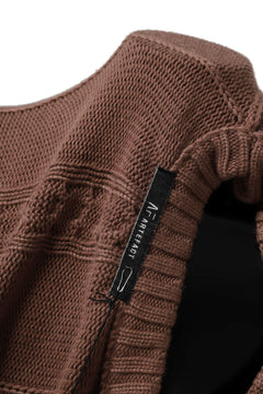 画像をギャラリービューアに読み込む, A.F ARTEFACT LOWGAUGE CABLE KNIT PULLOVER IRREGULAR-HEM (BROWN)