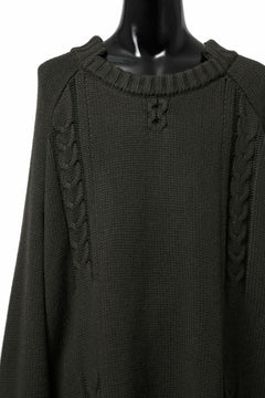 Load image into Gallery viewer, A.F ARTEFACT CABLE KNIT PULL OVER / LOW GAUGE WOOL (MUSTARD)