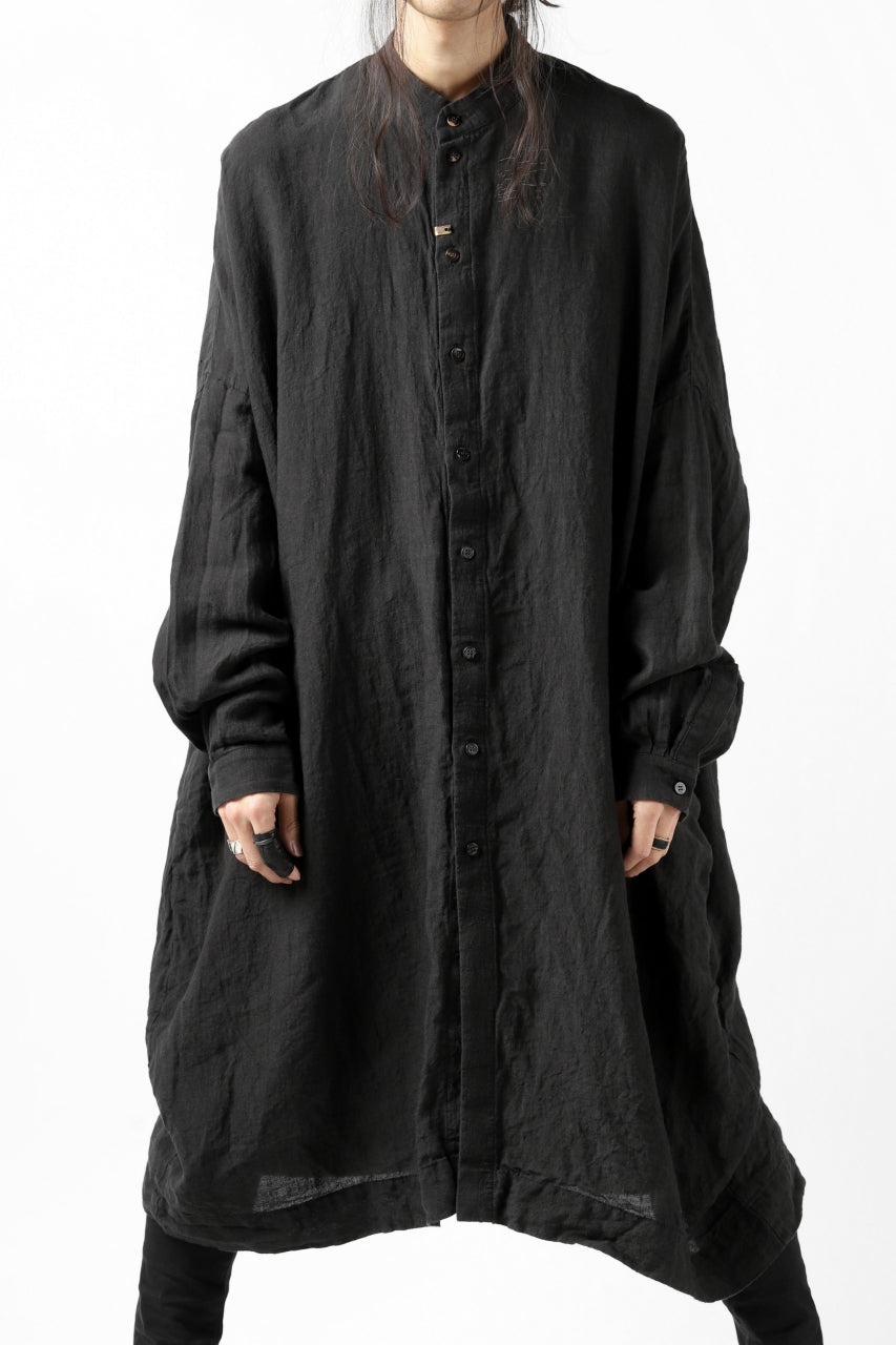 _vital exclusive stand collar relax long shirt (BLACK)