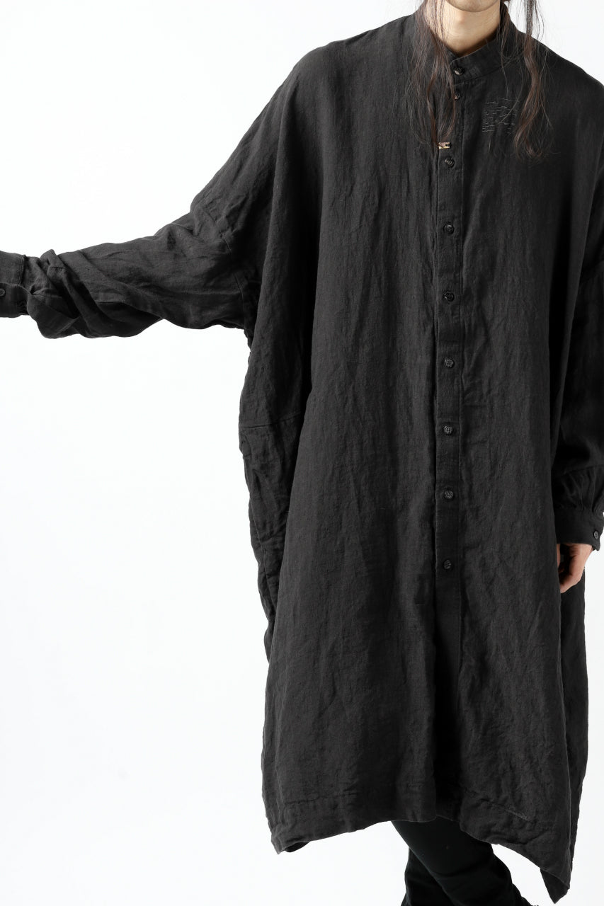 _vital exclusive stand collar relax long shirt (BLACK)