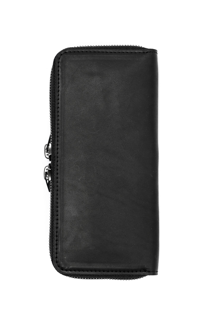 Portaille ROUND ZIP LONG WALLET / GUIDI FIORE (BLACK)