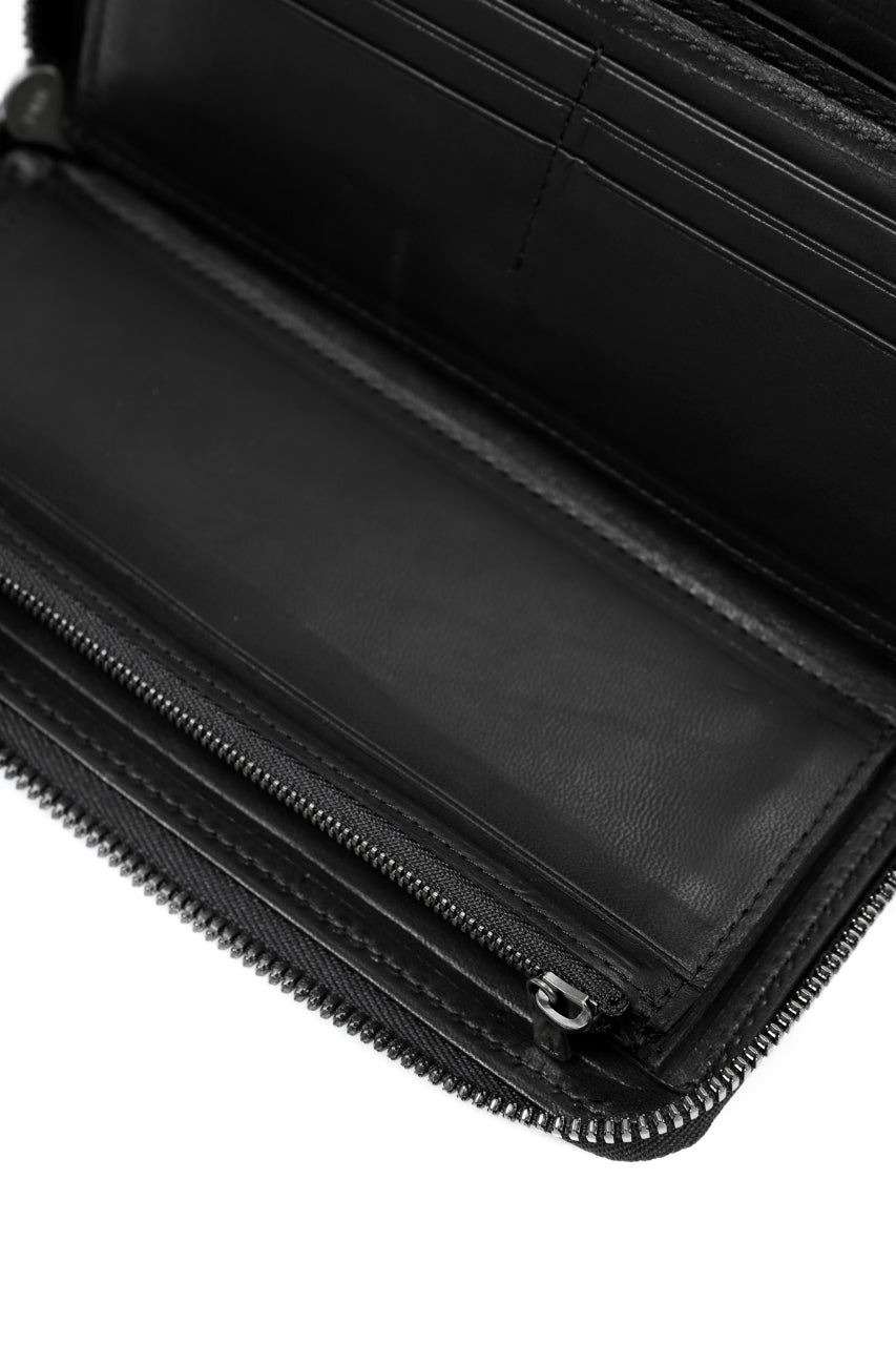 Portaille ROUND ZIP LONG WALLET / GUIDI FIORE (BLACK)