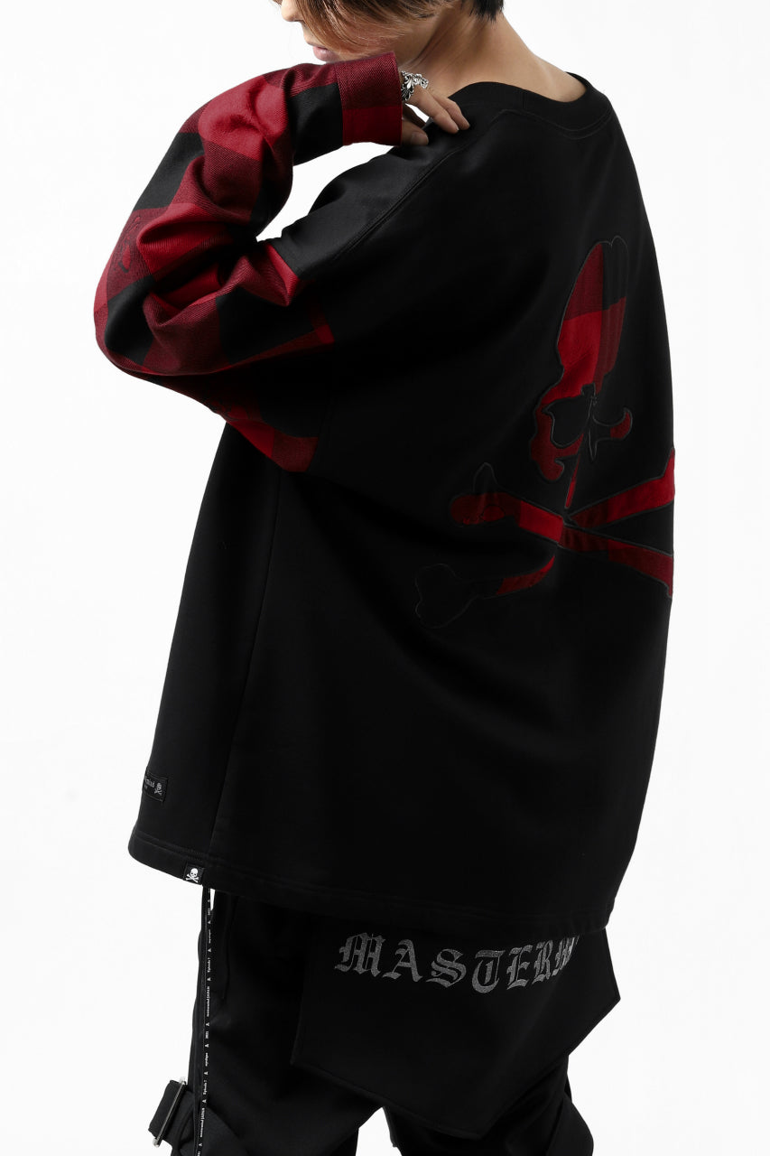 mastermind JAPAN DOCKING OVER TOPS / SWEAT+BLOCK CHECK (BLACK RED)