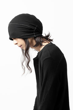 Load image into Gallery viewer, thomkrom BEANY CAP /  OVERLOCK STITCHED JERSEY (BLACK)