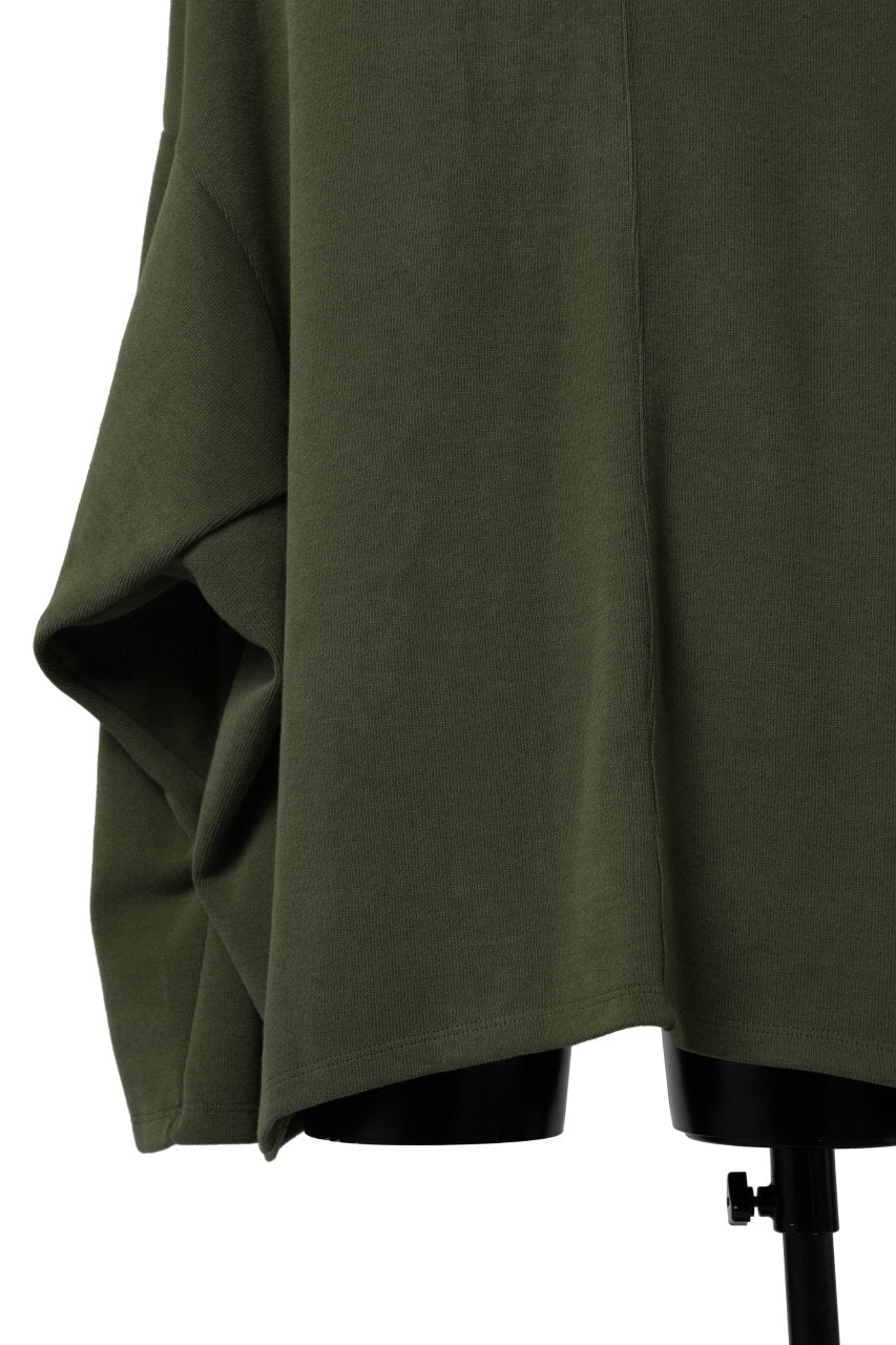 A.F ARTEFACT DOLMAN HOODIE PULLOVER / COPE KNIT JERSEY (KHAKI)