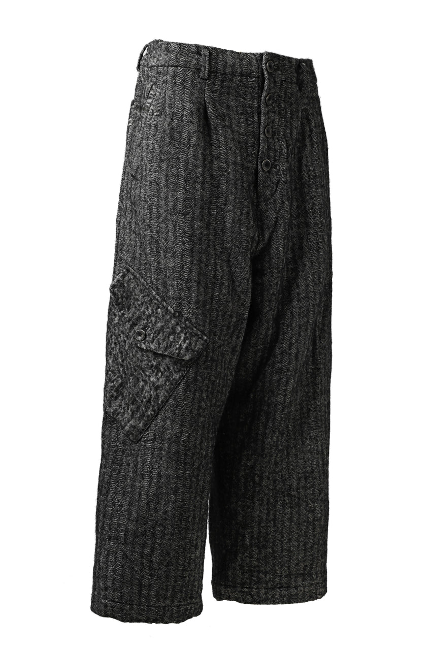 画像をギャラリービューアに読み込む, YUTA MATSUOKA buggy trousers / wool linen herringbone (charcoal grey)
