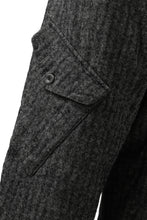 Load image into Gallery viewer, YUTA MATSUOKA buggy pants / wool linen herringbone (charcoal grey)