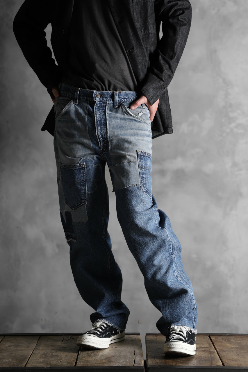 画像をギャラリービューアに読み込む, CHANGES VINTAGE REMAKE DENIM STRAIGHT PANTS / RARE DENIM (INDIGO #A)