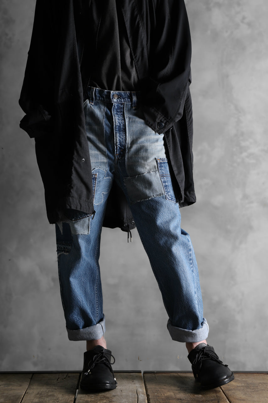 画像をギャラリービューアに読み込む, CHANGES VINTAGE REMAKE DENIM STRAIGHT PANTS / RARE DENIM (INDIGO #A)