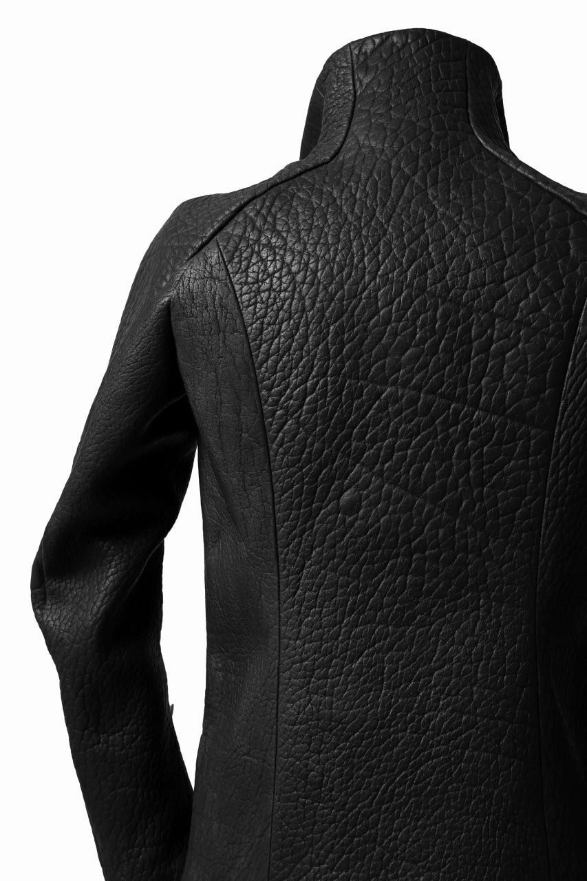 ierib CZ1 high neck zip jacket  / rough bull (BLACK)