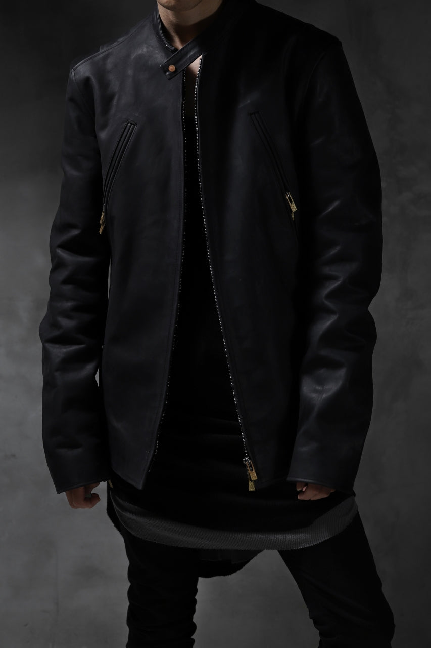 ierib exclusive single biker jacket / Nicolas Italy Vachetta (BLACK)