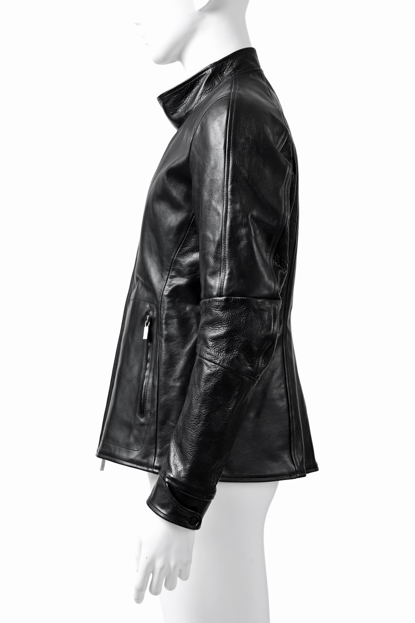 ierib exclusive peat zipper jacket / smooth horse leather (BLACK 