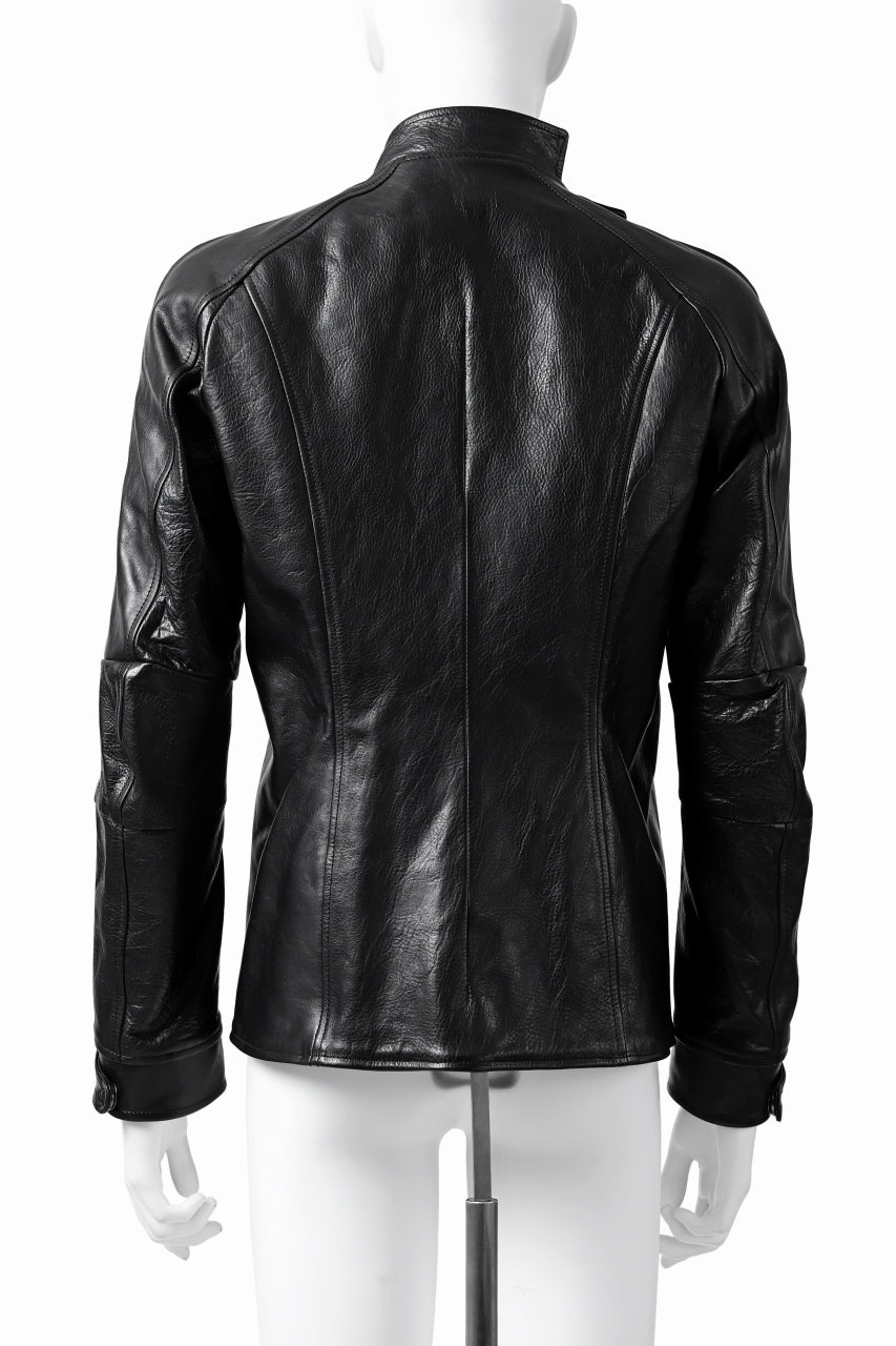 ierib exclusive peat zipper jacket  / smooth horse leather (BLACK)