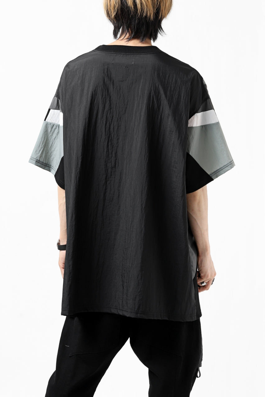 FACETASM NYLON PATCH WORK TOPS (BLACK)