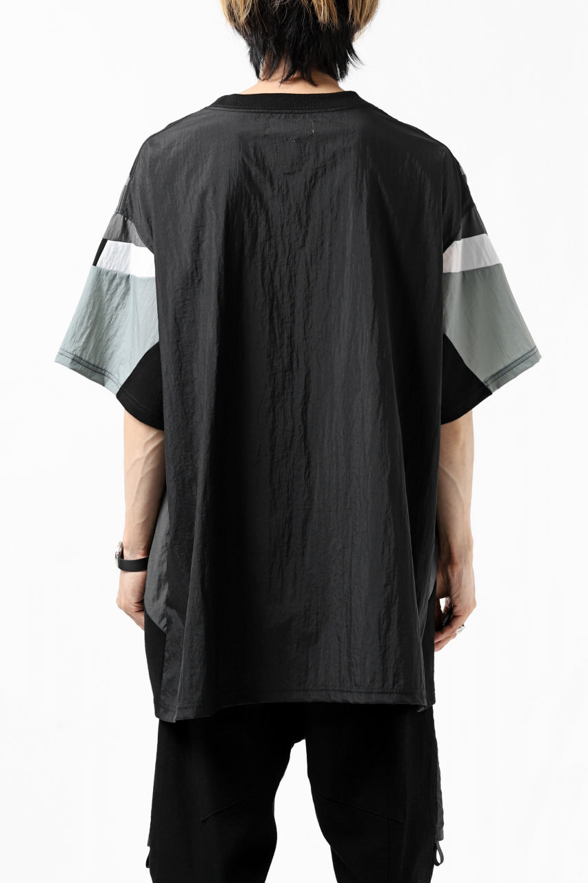 FACETASM NYLON PATCH WORK TOPS (BLACK)