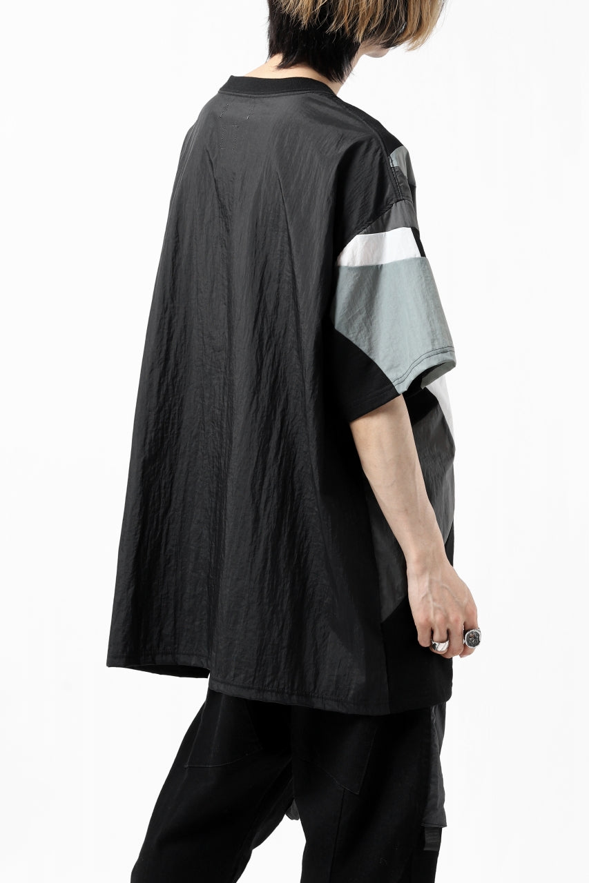 FACETASM NYLON PATCH WORK TOPS (BLACK)