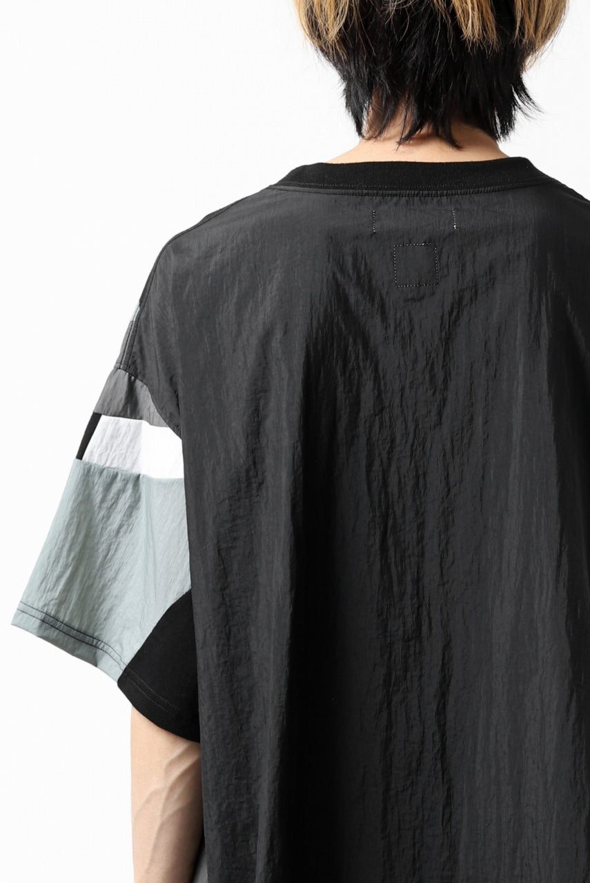 FACETASM NYLON PATCH WORK TOPS (BLACK)