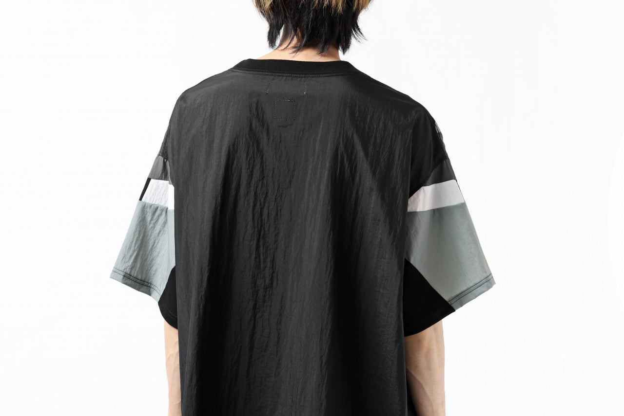 FACETASM NYLON PATCH WORK TOPS (BLACK)