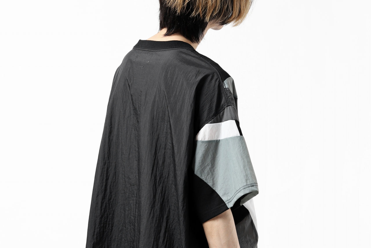 FACETASM NYLON PATCH WORK TOPS (BLACK)