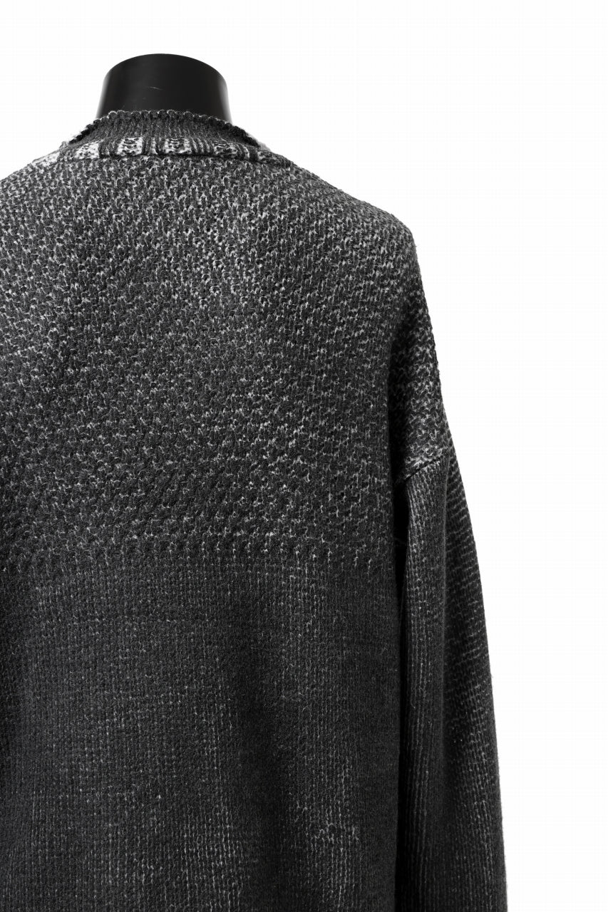 画像をギャラリービューアに読み込む, ISAMU KATAYAMA BACKLASH LOOSEY KNIT PULLOVER / PIGMENT PRINTED (GREY)