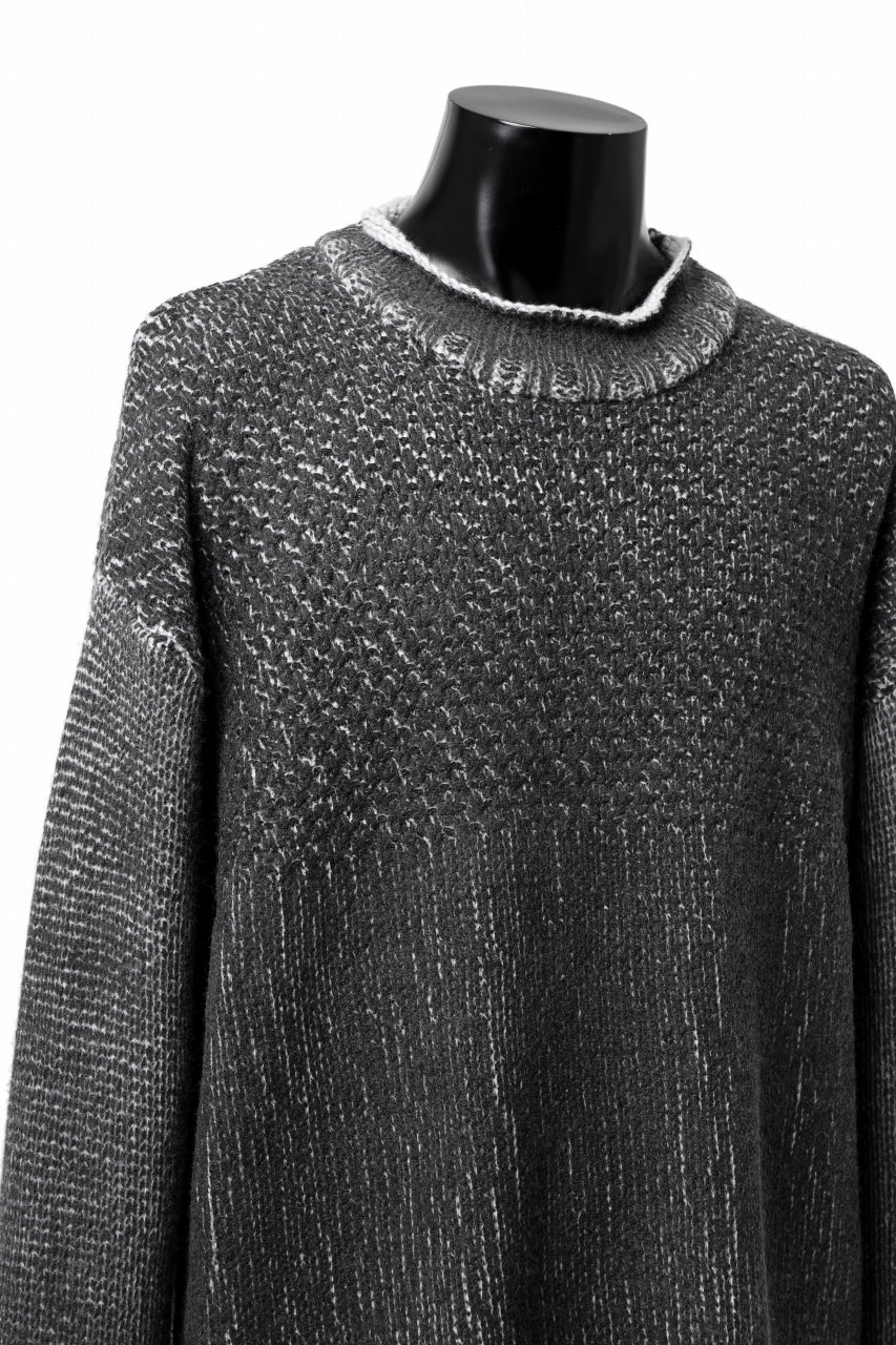 画像をギャラリービューアに読み込む, ISAMU KATAYAMA BACKLASH LOOSEY KNIT PULLOVER / PIGMENT PRINTED (GREY)