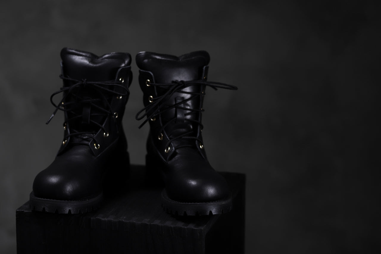 Portaille exclusive LEX-W20 TREK Laced Boots / VACCHETTA SMOOTH (BLACK / GOLD EYELET)