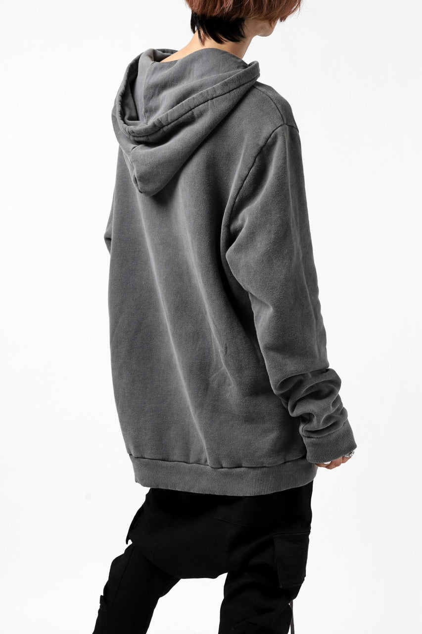 daub exclusive DYEING HOODIE PULLOVER / COTTON FLEECY (GREY)