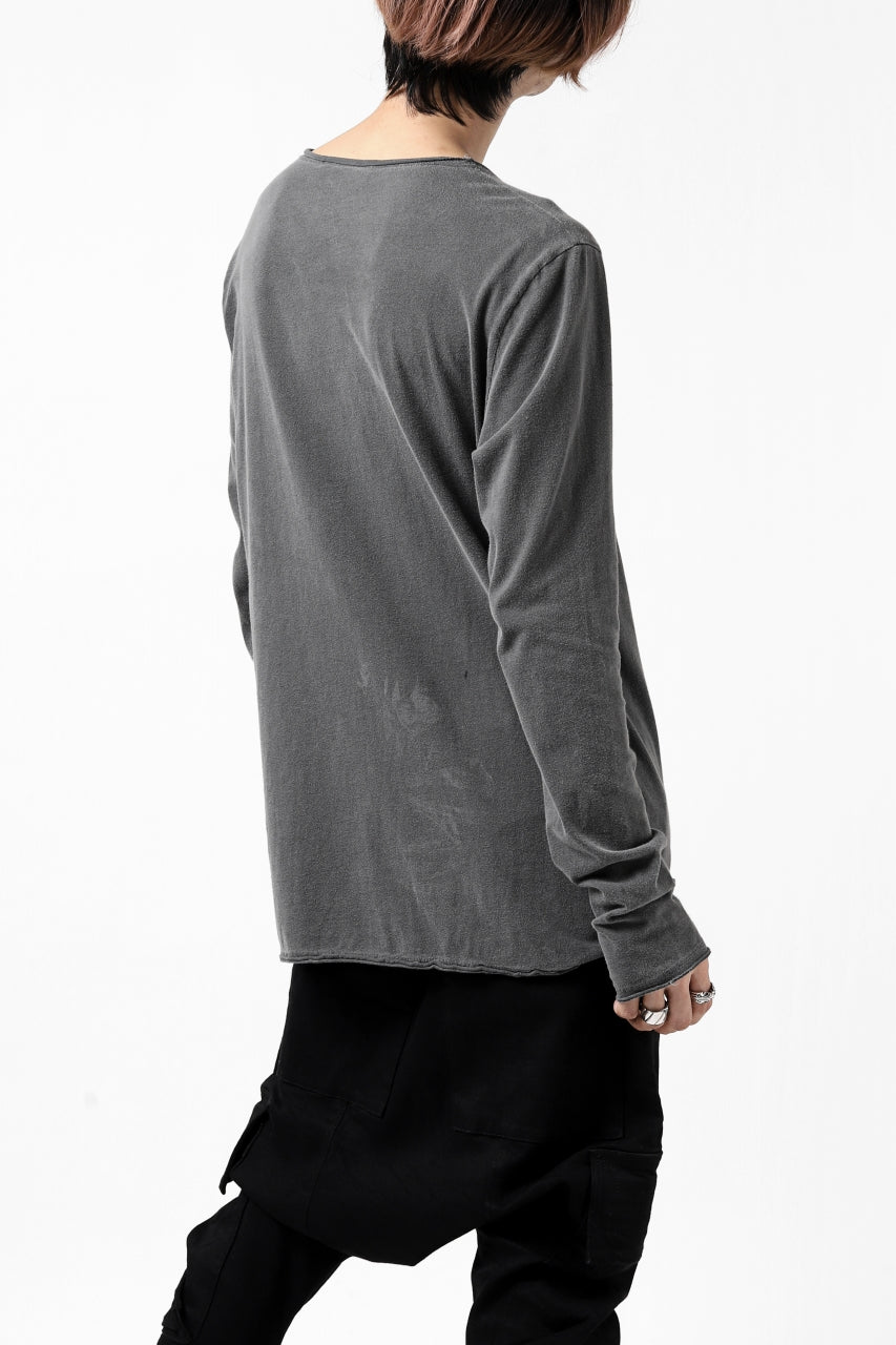 Load image into Gallery viewer, daub CHEST POCKET LONG SLEEVE CUT SEWN / COLD DYED JERSEY (GREY)