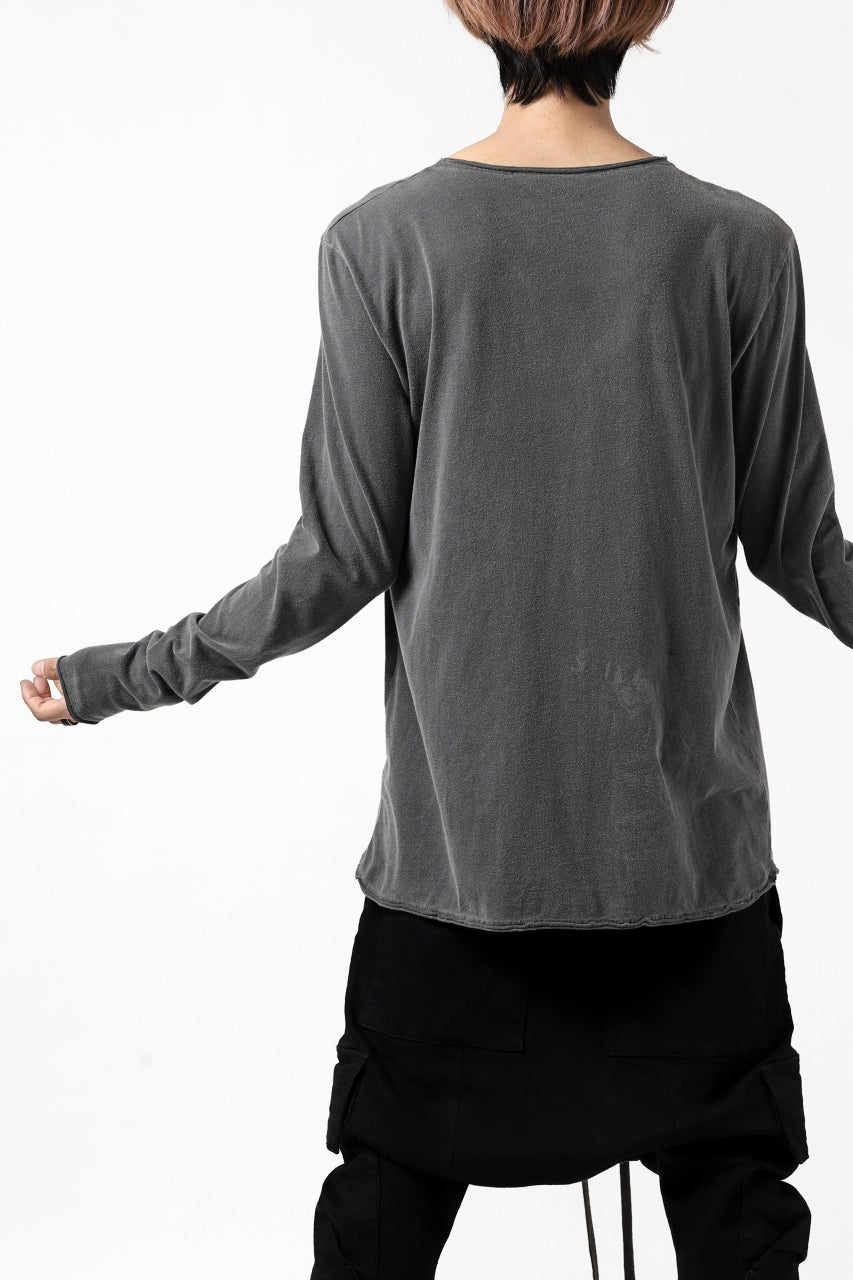 daub CHEST POCKET LONG SLEEVE CUT SEWN / COLD DYED JERSEY (GREY)