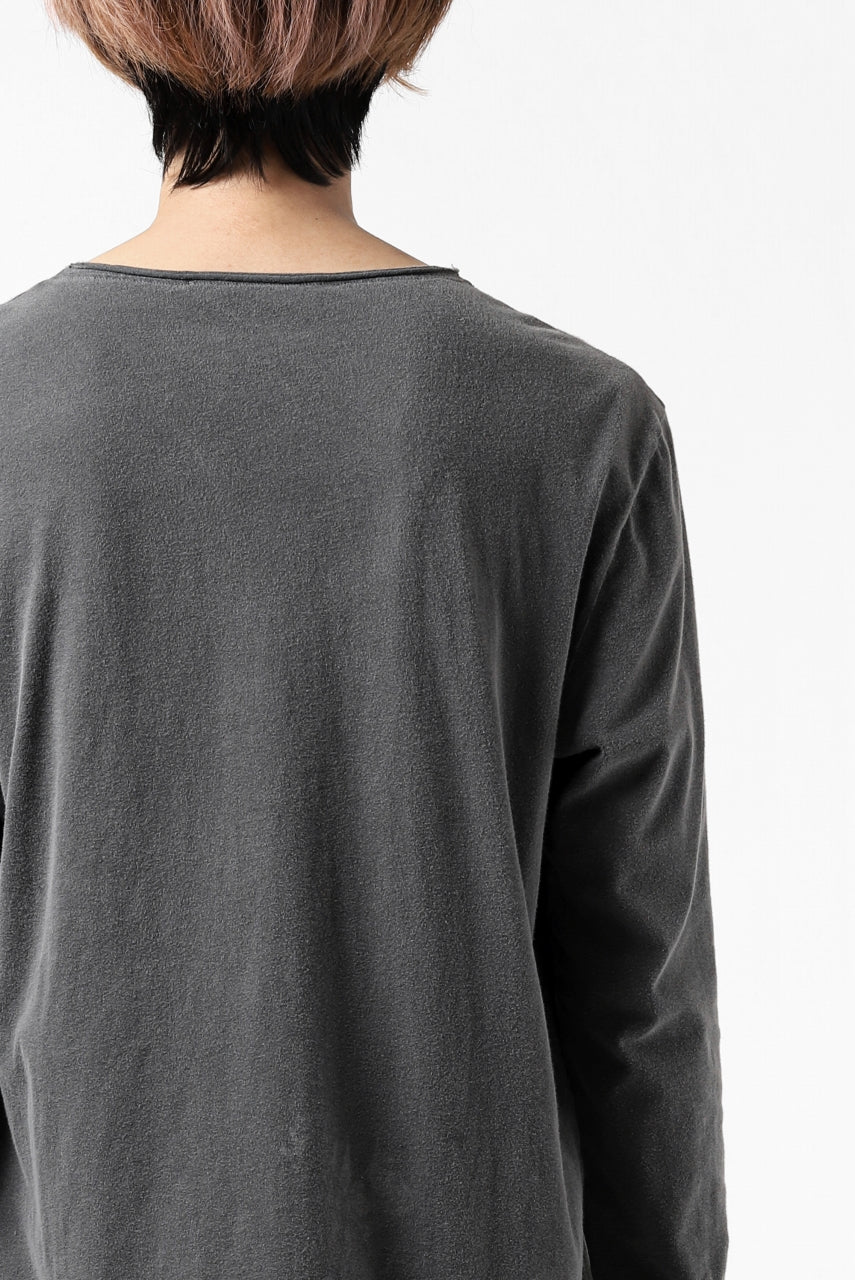 daub CHEST POCKET LONG SLEEVE CUT SEWN / COLD DYED JERSEY (GREY)