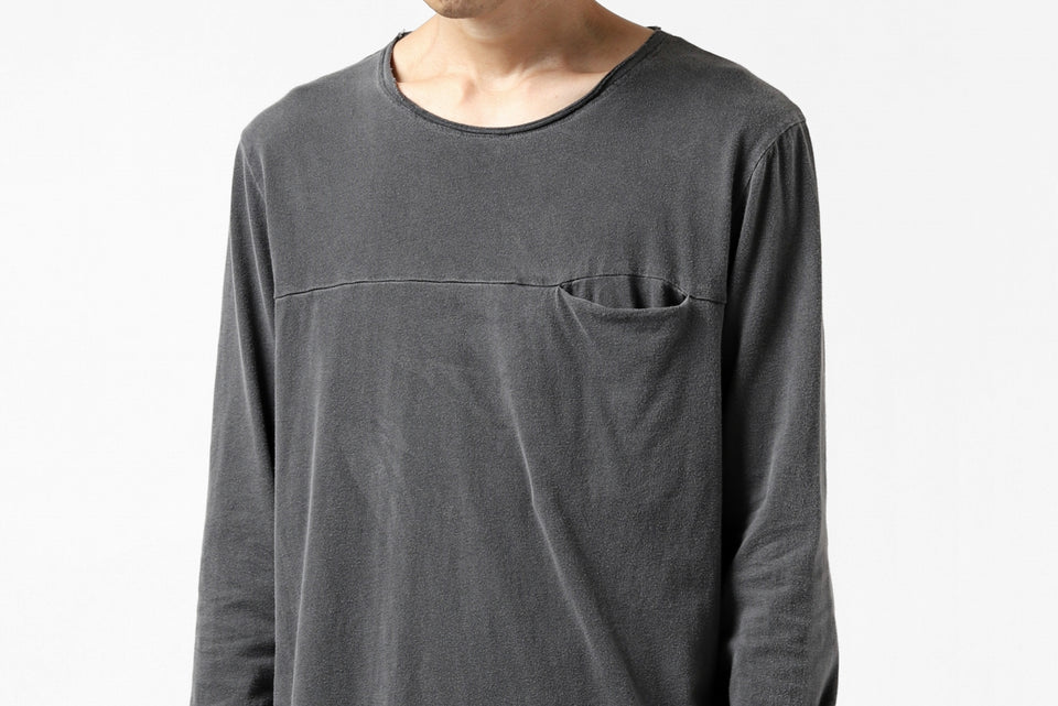 画像をギャラリービューアに読み込む, daub DYEING LS CUTSEWN CHEST POCKET DETAIL / C.JERSEY (GREY)