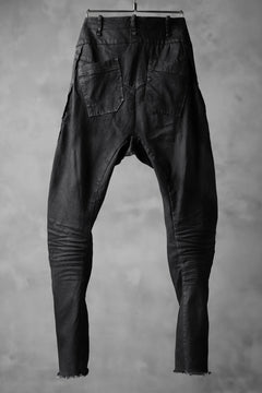 Load image into Gallery viewer, masnada SCAR STITCHED BIAS FRONT BAGGY PANT / COATING DENIM (BLACK)