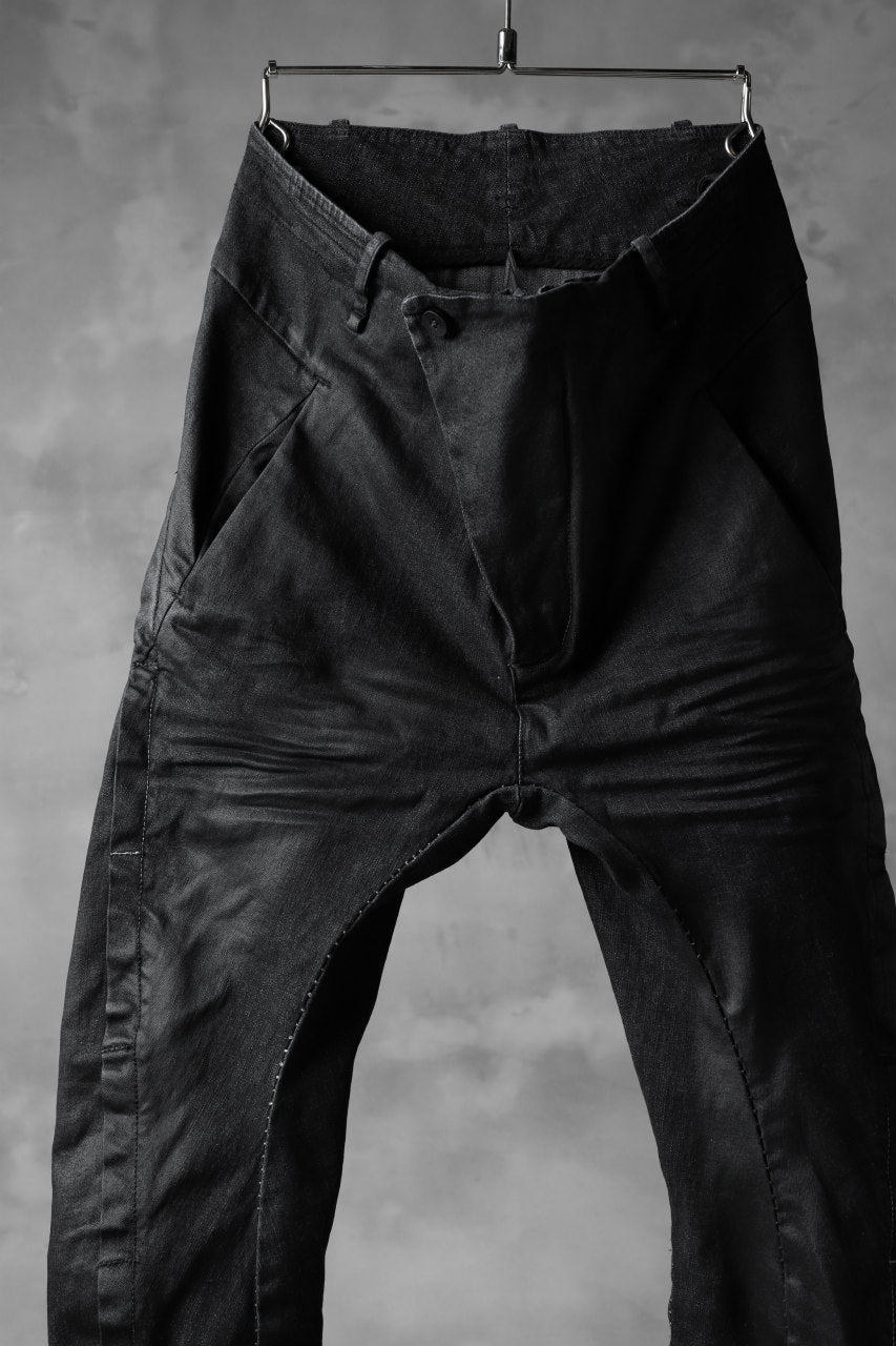 Load image into Gallery viewer, masnada SCAR STITCHED BIAS FRONT BAGGY PANT / COATING DENIM (BLACK)