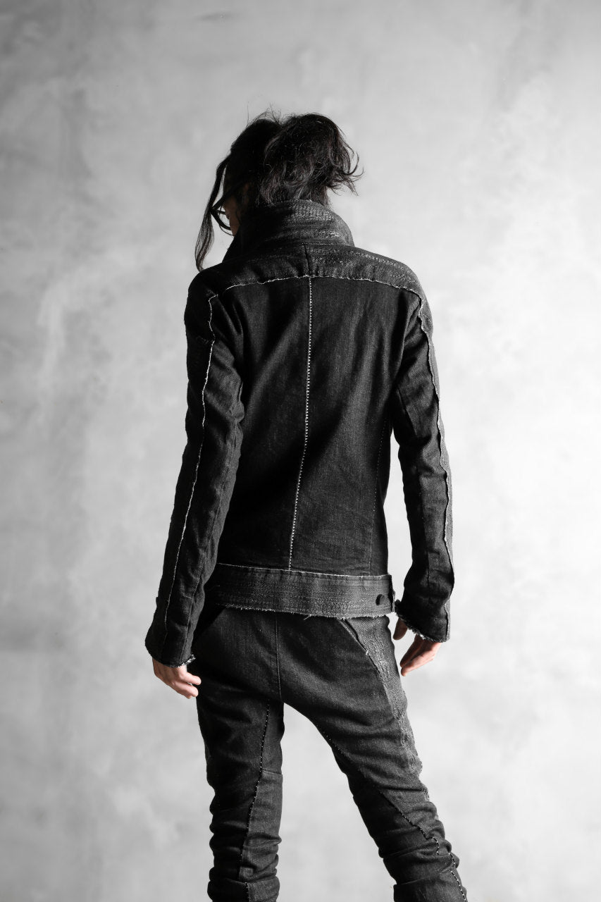 Load image into Gallery viewer, masnada SCAR STITCHED JEAN JACKET / CONTRAST DENIM (BLACK)