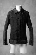 masnada SCAR STITCHED JEAN JACKET / CONTRAST DENIM (BLACK)