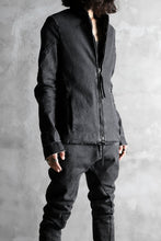 Load image into Gallery viewer, masnada SCAR STITCHED ZIP JACKET / WASHED RESIN-COAT DENIM (WASHED BLACK)