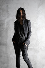 Load image into Gallery viewer, masnada SCAR STITCHED ZIP JACKET / WASHED RESIN-COAT DENIM (WASHED BLACK)