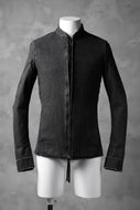 masnada SCAR STITCHED ZIP JACKET / WASHED RESIN-COAT DENIM (WASHED BLACK)